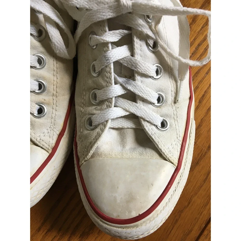 Converse All Star Shoes Mens 7 Womens 9 White Excellent Low Top Canvas M7652 - Picture 4 of 12